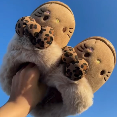 Autumn Winter Hello Kitty Slippers