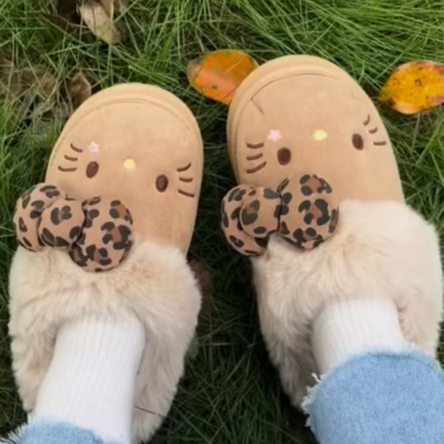 Autumn Winter Hello Kitty Slippers