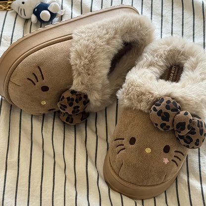 Hello Kitty Plush Slippers (Beige)