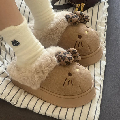 Hello Kitty Plush Slippers (Beige)