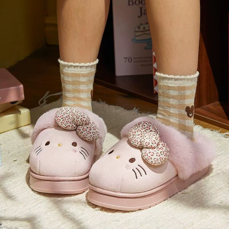 Hello Kitty Plush Slippers (Rose Pink)
