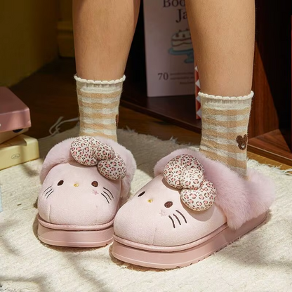 Hello Kitty Plush Slippers (Rose Pink)